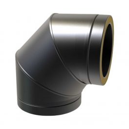 Biegung 90° Ø 150 mm Doppelwandig isoliert RAL9004