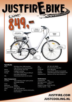 justfireE-BIKE UNISEX MODEL (mit Samsung-Akku und EU-Norm)