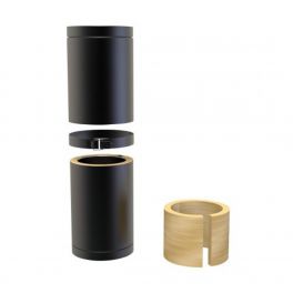 Adapterrohr 35-50 cm Ø 150 mm Doppelwandig isoliert RAL9004