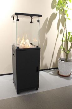 LUXURY Terrassenheizung SQUARE Cristal Glas (Schwarz 13Kw,1.35m) 